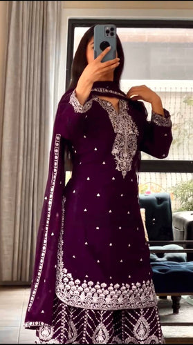 Top And Plazzo With Dupatta
