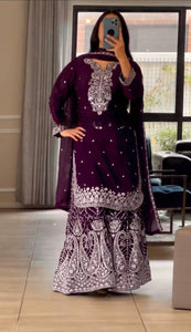 Top And Plazzo With Dupatta