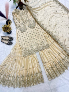 Top And Plazzo With Dupatta