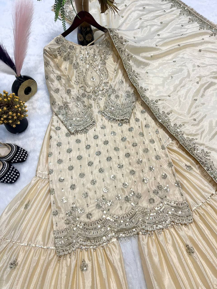 Top And Plazzo With Dupatta