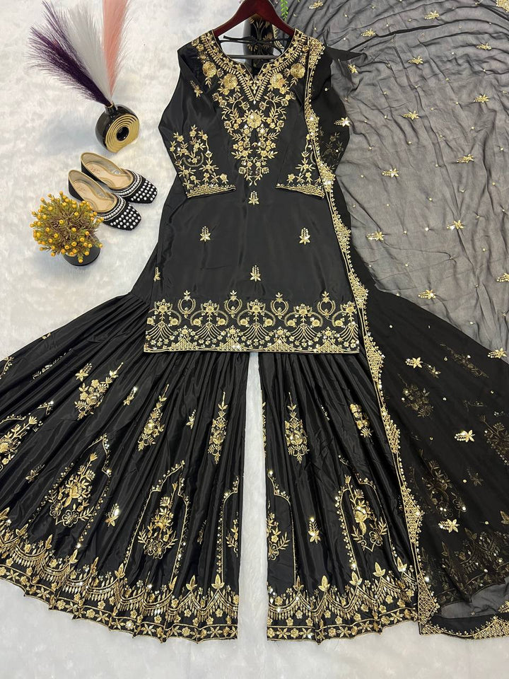 Top And Sharara With Dupatta
