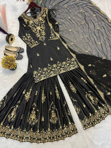 Top And Sharara With Dupatta