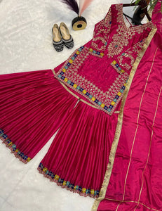 Top And Plazzo With Dupatta