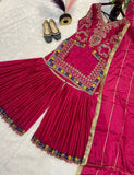 Top And Plazzo With Dupatta