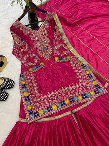 Top And Plazzo With Dupatta