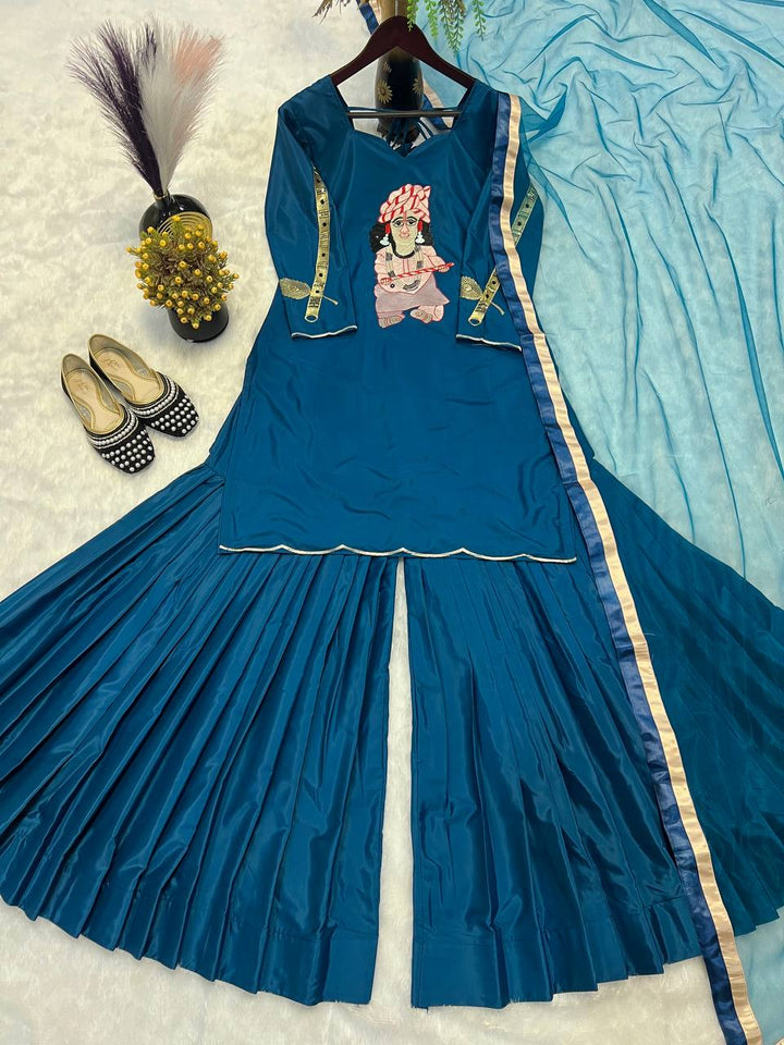 Top And Sharara With Dupatta