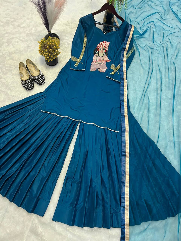 Top And Sharara With Dupatta