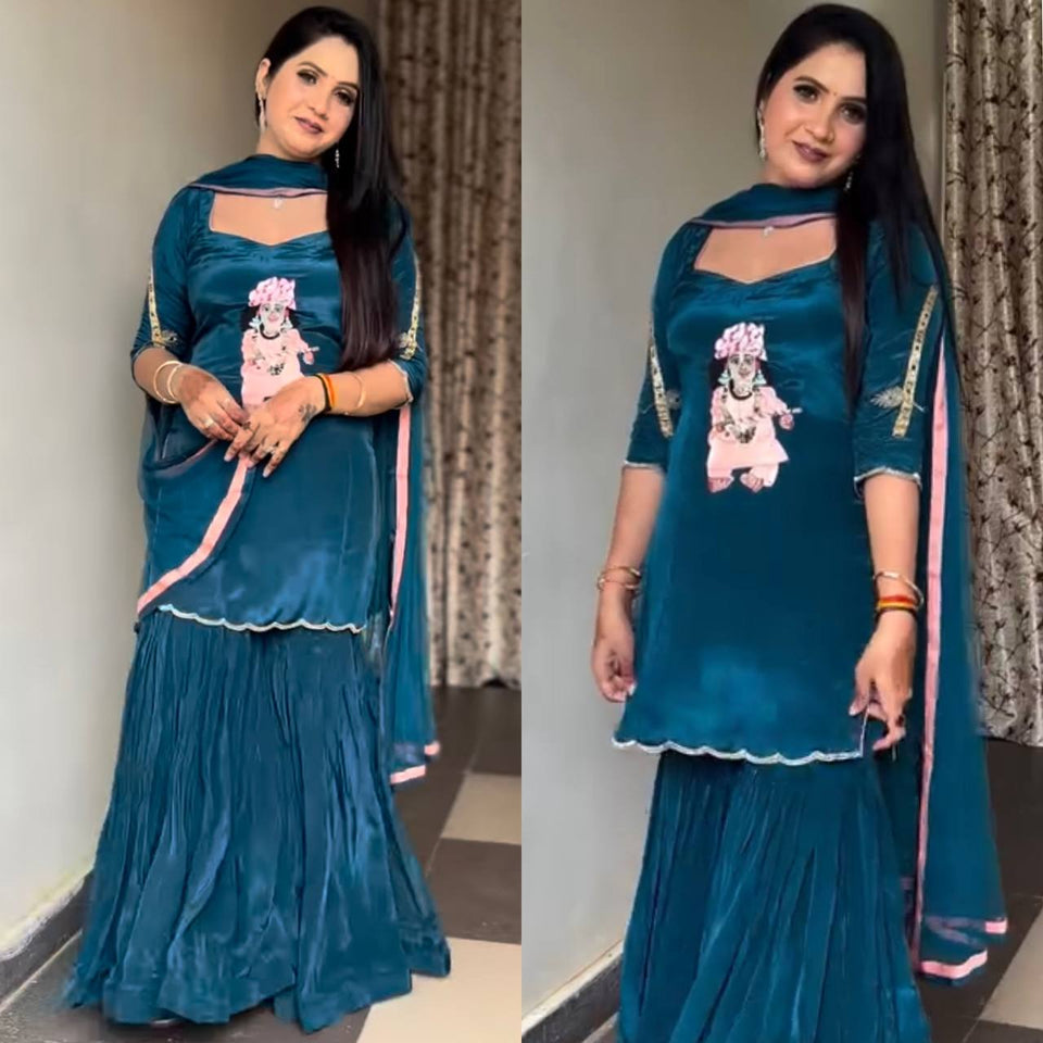 Top And Sharara With Dupatta