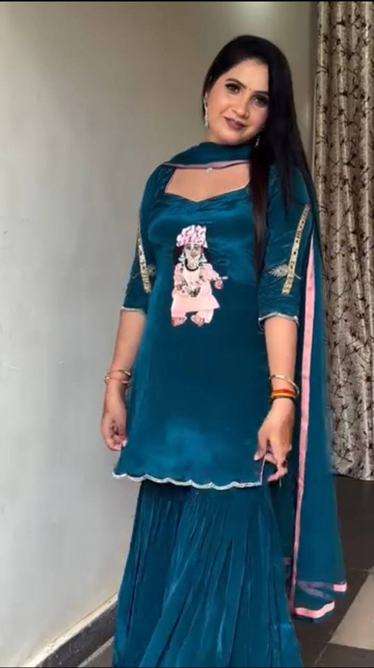 Top And Sharara With Dupatta