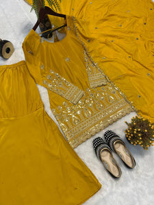 Top And Plazzo With Dupatta
