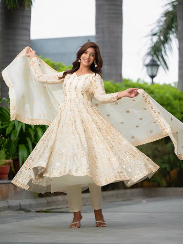 PREMIUM & LUXURIOUS DESIGNER READYMADE ALIA CUT  ANARKALI SUIT COLLECTIONS