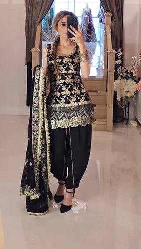 Launching New Designer Party Wear Look Top ,Dhoti Salwar and Dupatta
