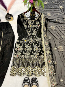 Launching New Designer Party Wear Look Top ,Dhoti Salwar and Dupatta