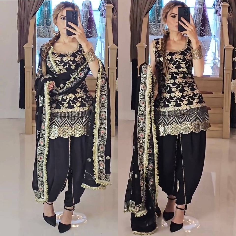 Launching New Designer Party Wear Look Top ,Dhoti Salwar and Dupatta