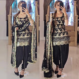 Launching New Designer Party Wear Look Top ,Dhoti Salwar and Dupatta
