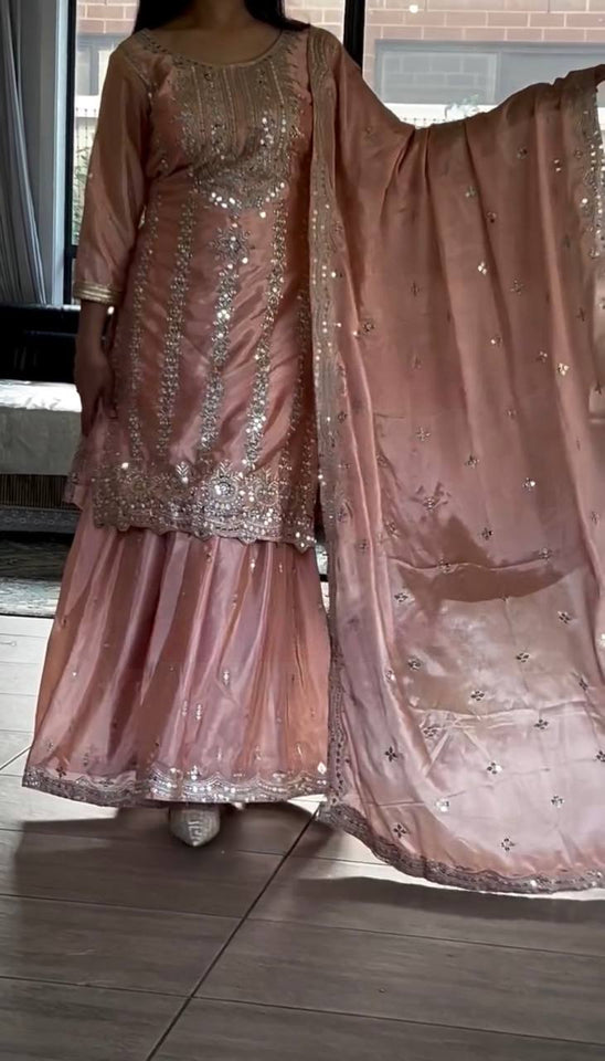 Top And plazzo With Dupatta