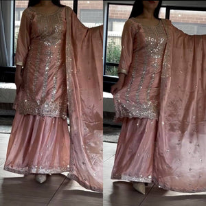 Top And plazzo With Dupatta