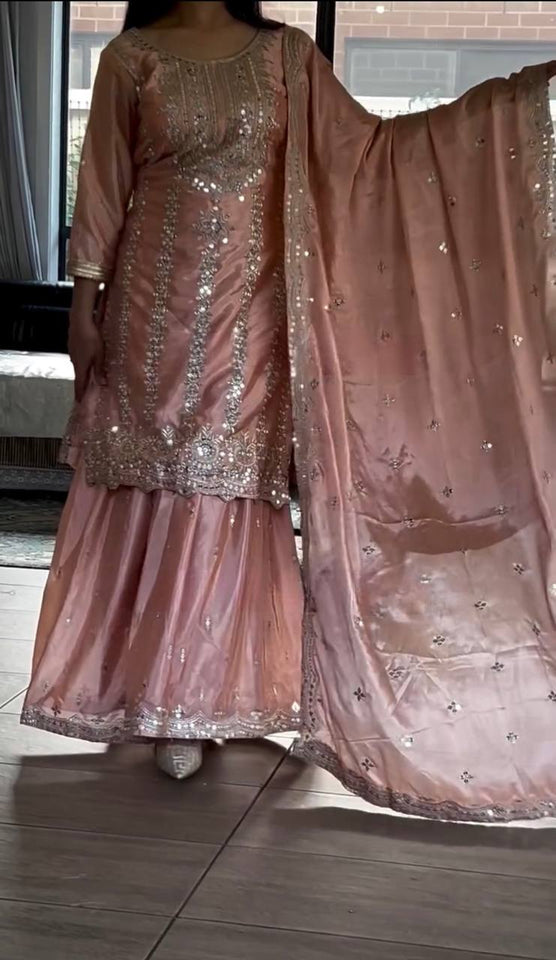 Top And plazzo With Dupatta