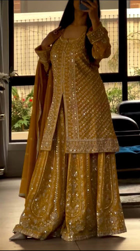 Presenting  New Designer Party Wear Look Top-Plazzo and Dupatta With Heavy Embroidery Work