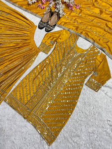 Presenting  New Designer Party Wear Look Top-Plazzo and Dupatta With Heavy Embroidery Work