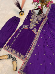 Top And Plazzo With Dupatta