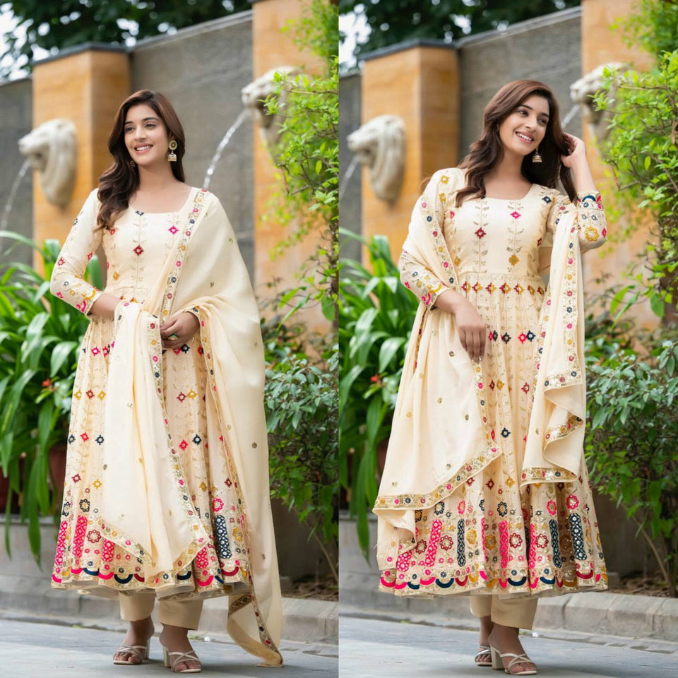 PREMIUM & LUXURIOUS DESIGNER READYMADE ALIA CUT  ANARKALI SUIT COLLECTIONS