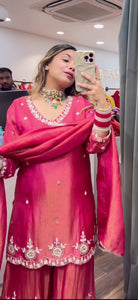 Top And Plazzo With Dupatta