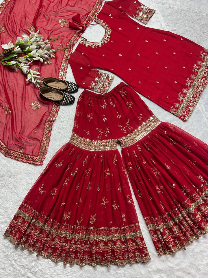 Launching New Designer Party Wear Look Top , Sharara Plazzo  and Dupatta