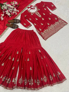 Launching New Designer Party Wear Look Top , Sharara Plazzo  and Dupatta
