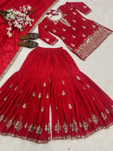 Launching New Designer Party Wear Look Top , Sharara Plazzo  and Dupatta