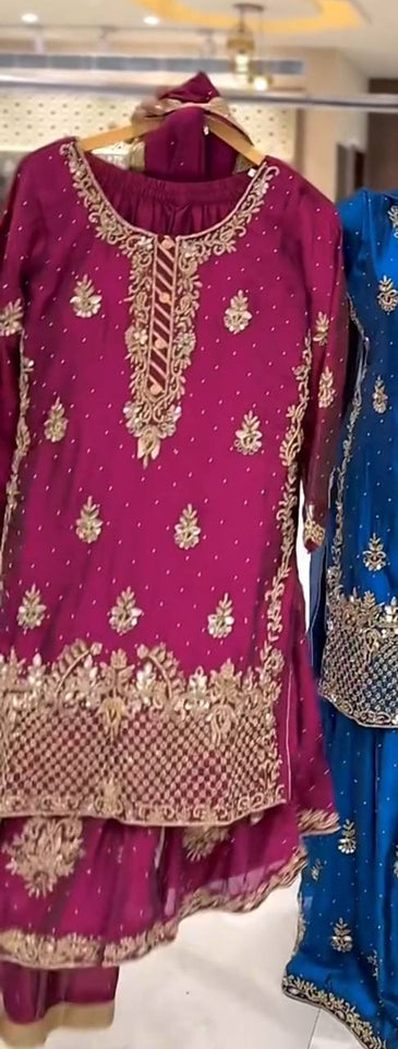 Launching New Designer Party Wear Look Top , Sharara Plazzo  and Dupatta