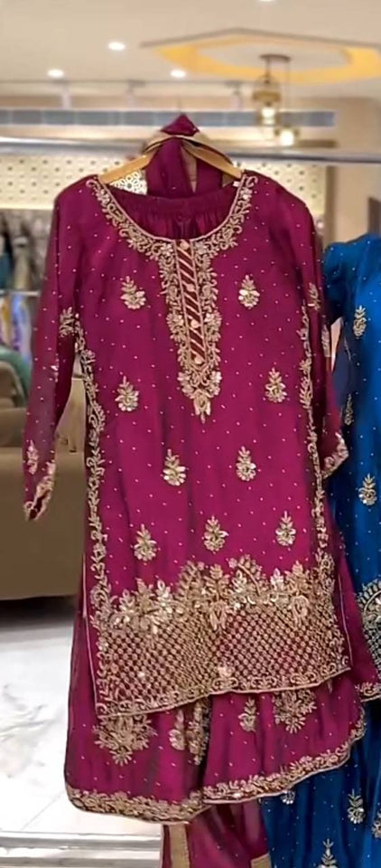 Launching New Designer Party Wear Look Top , Sharara Plazzo  and Dupatta