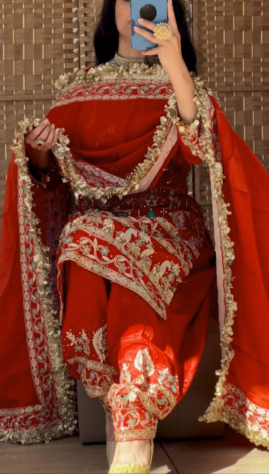 Launching New Designer Party Wear Look Top ,Dhoti Salwar and Dupatta