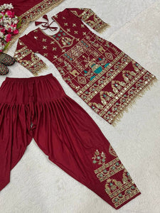 Launching New Designer Party Wear Look Top ,Dhoti Salwar and Dupatta