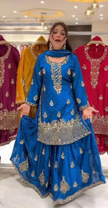 Launching New Designer Party Wear Look Top , Sharara Plazzo  and Dupatta*