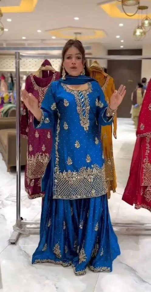 Launching New Designer Party Wear Look Top , Sharara Plazzo  and Dupatta*