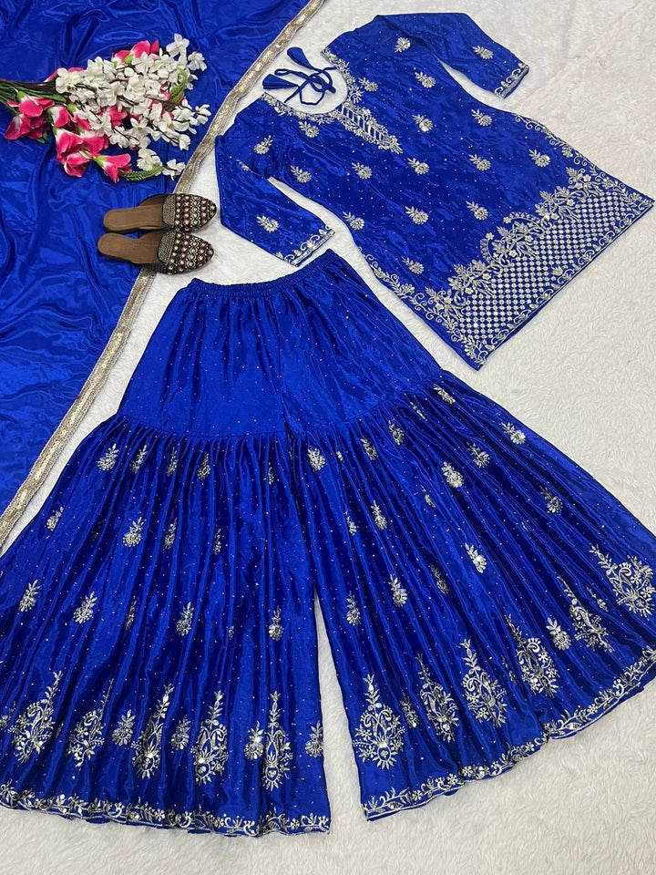 Launching New Designer Party Wear Look Top , Sharara Plazzo  and Dupatta*