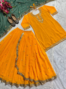 Launching New Designer Party Wear Look Top ,Dhoti Skirt and Dupatta