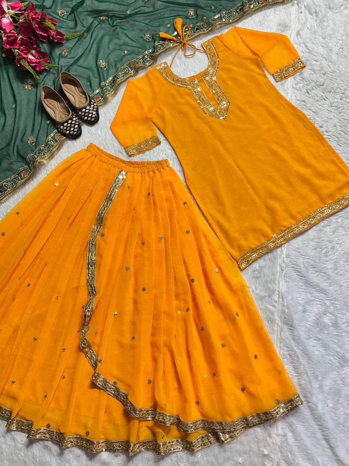 Launching New Designer Party Wear Look Top ,Dhoti Skirt and Dupatta