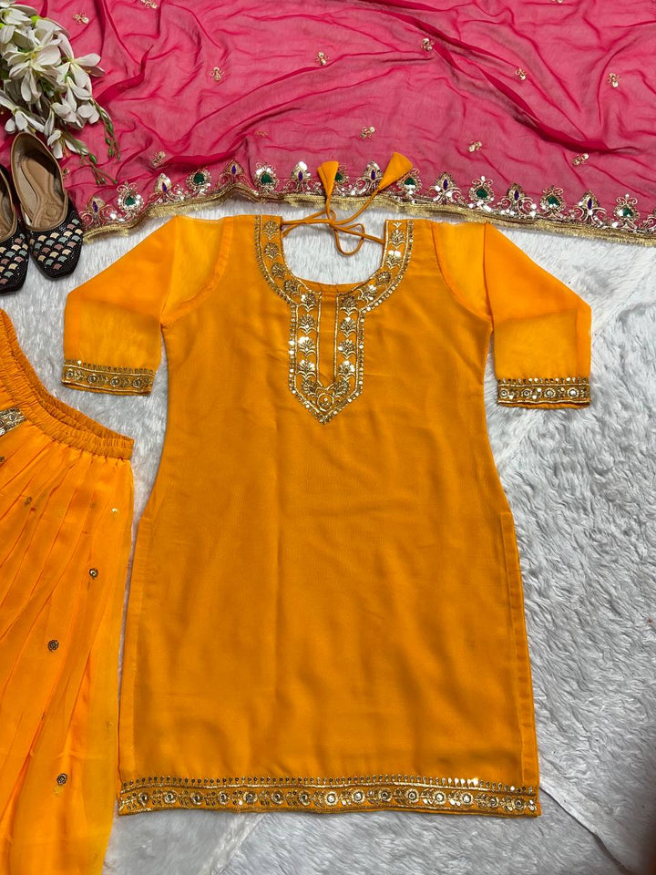 Launching New Designer Party Wear Look Top ,Dhoti Skirt and Dupatta