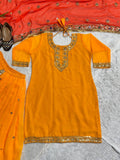 Launching New Designer Party Wear Look Top ,Dhoti Skirt and Dupatta