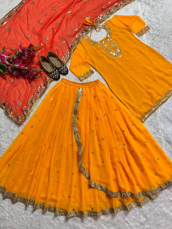 Launching New Designer Party Wear Look Top ,Dhoti Skirt and Dupatta
