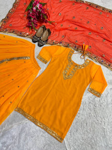 Launching New Designer Party Wear Look Top ,Dhoti Skirt and Dupatta