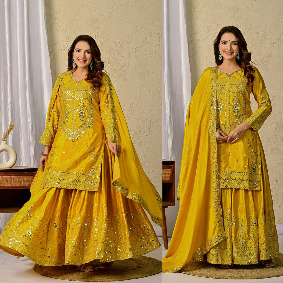 Launching New Designer Party Wear Look Top , Sharara Plazzo  and Dupatta