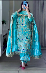 Launching New Designer Party Wear Look Top ,Dhoti Salwar and Dupatta *👌❤️
