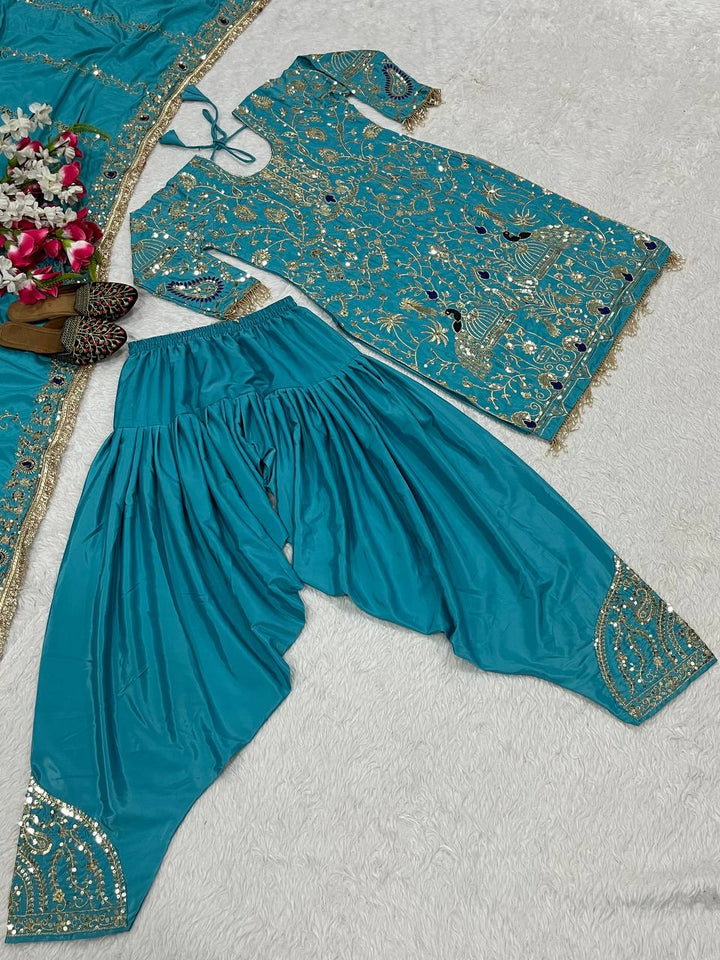 Launching New Designer Party Wear Look Top ,Dhoti Salwar and Dupatta *👌❤️