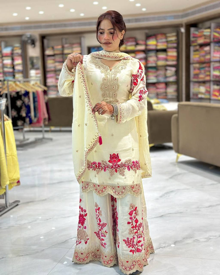 top And Dupatta With Plazzo