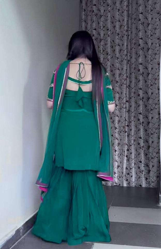 Top And Plazzo with Dupatta