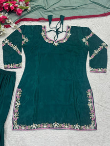 Top And Plazzo with Dupatta