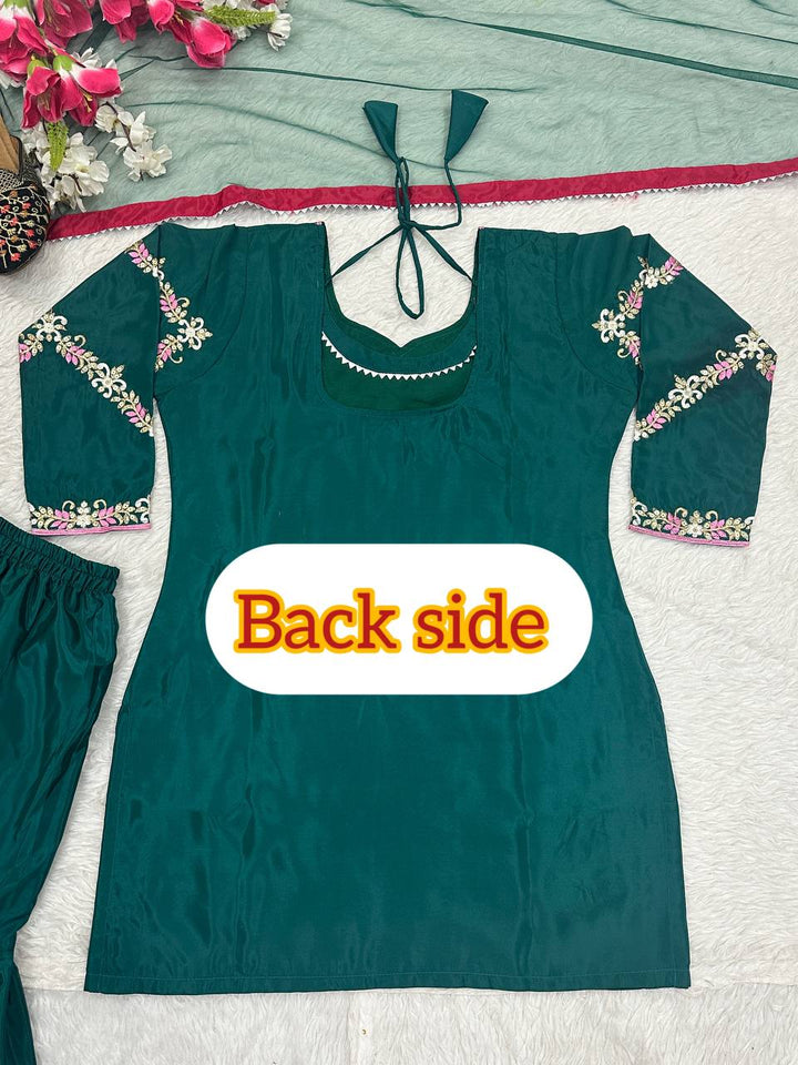 Top And Plazzo with Dupatta